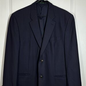 LAUREN RALPH LAUREN Navy Blue Wool Blazer Jacket
